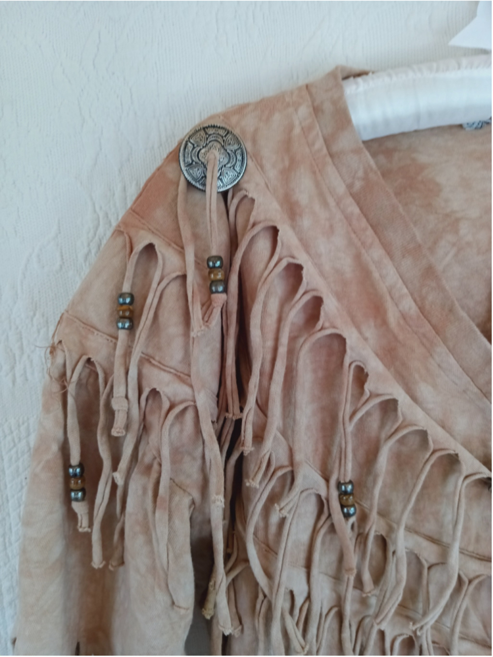 Western Fringe Tie Dye Shirt and Pants set vintage 80s native American Southwest - Picture 4 of 16